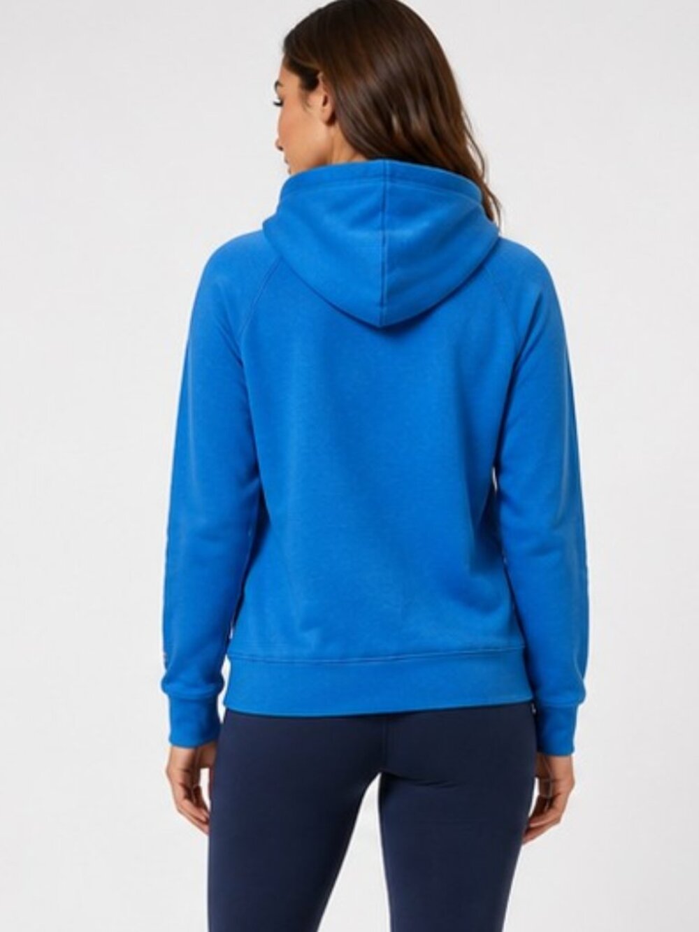 Champion Women's Hoodie Blue Script Logo Pullover Sweatshirt Size M Long Sleeve - Picture 3 of 11